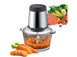 Procesador De Alimentos Aoresac De 300 W Con 4 Cuchillas, Dos Velocidades Y Recipiente De Vidrio De 2 L/8 Tazas.