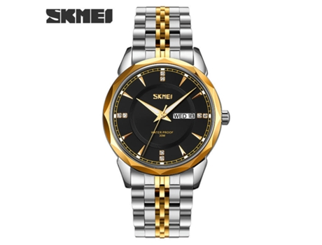 Relojes para Hombre Relojes de Pulsera Analógicos de Cuarzo con Día/Fecha de Acero Inoxidable Resistentes al Agua-Carcasa de Metal Esfera Negra LUU...