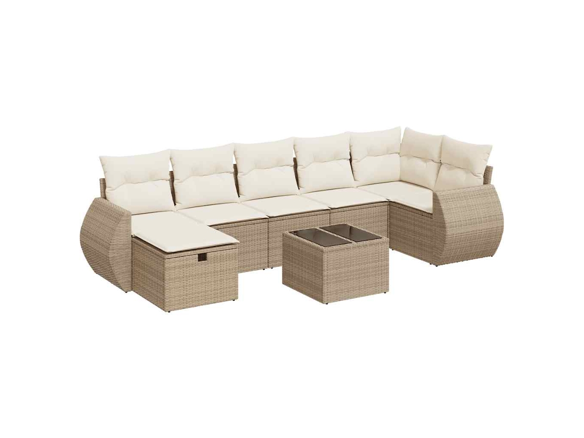 Maison Exclusive - Set De Sofás De Jardín Y Cojines 8 Piezas Ratán Sintético Beige