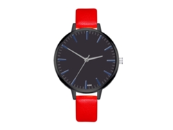 Reloj De Pulsera Zhoulianfa Fashion Business Para Mujer En Piel Sintética Con Esfera Redonda De Cuarzo (rojo)