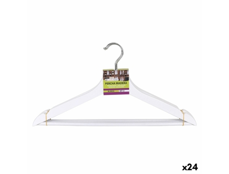 Juego de Perchas CONFORTIME Blanco Madera 3 Piezas (24 Unidades)