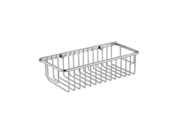 Cesta De Ducha Rectangular De Estilo Europeo, Chapada En Latón Cromado, Para Baño, Con Rejilla De Alambre.