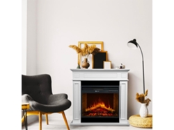 Chimenea Eléctrica Suelo de Madera Blanco A 89 5 X A90 5 X P28 Jefferson DIVINA FIRE