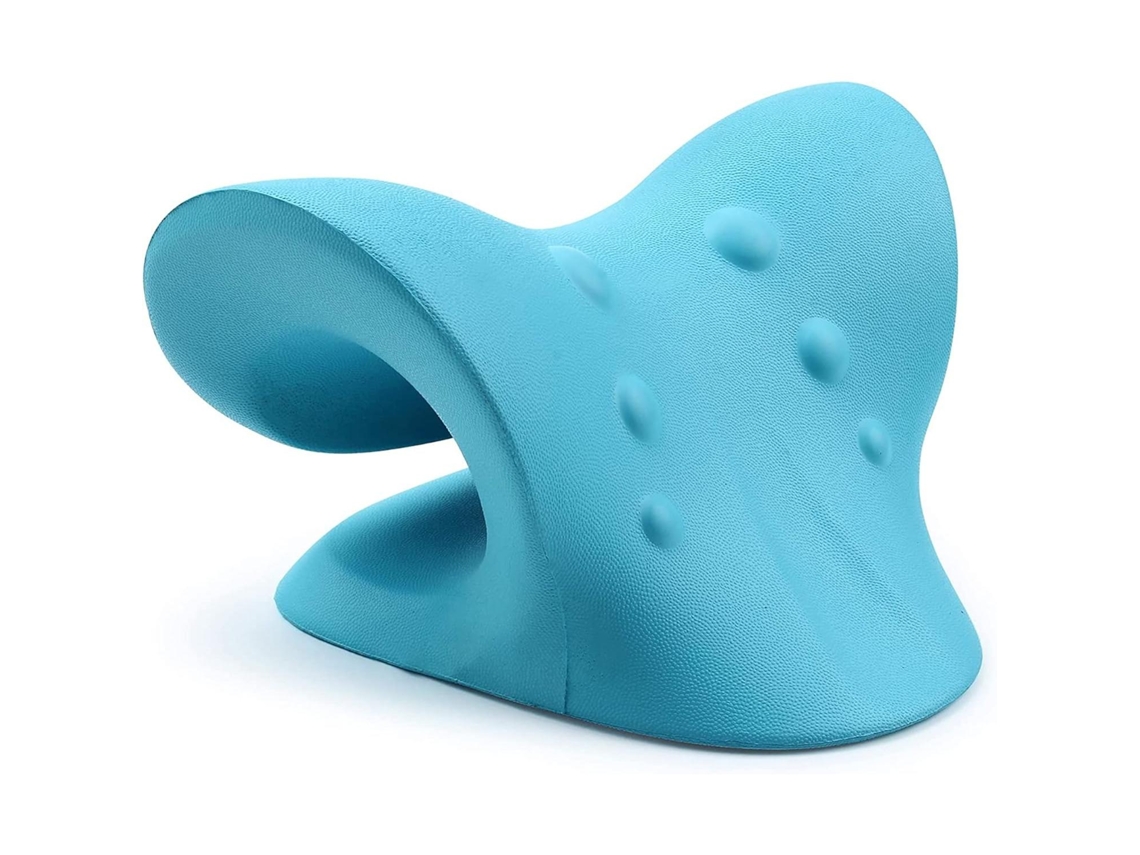 Almohada de masaje cervical, utilizada para relajar y estirar el cuello, aliviando el dolor de cuello y mandíbula. Mdug