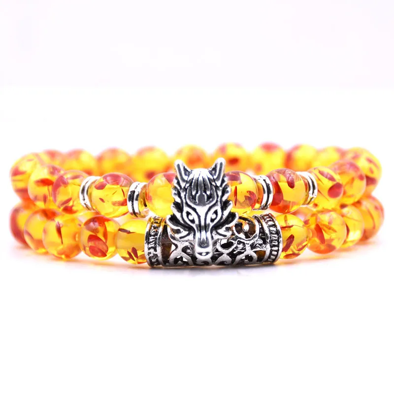 Conjunto De Pulsera Elástica Con Cabeza De Dragón Animal