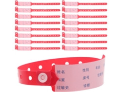 Paquete de 100 pulseras de identificación desechables de PVC rojo para adultos. SFUSHOS