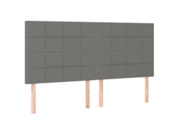 Maison Exclusive - Cabecero De Cama Gris Oscuro 200x5x118/128 Cm De Tela