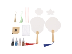 Kit De Abanico Blanco Con Mango De Bambú, Estilo Chino, Para Pintura Y Manualidades.