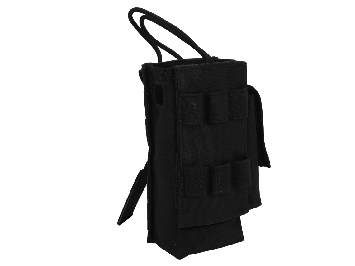 Chaleco impermeable negro para radios walkie-talkie con sistema MOLLE.