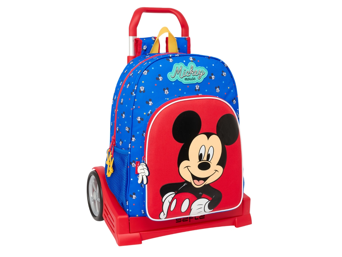 Mochila escolar con ruedas Good Day de Mickey Mouse Clubhouse (poliéster 300d azul)
