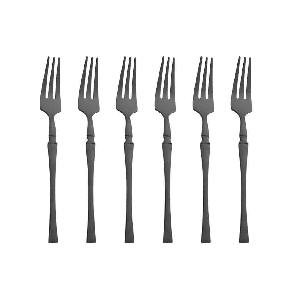(negro, 6 Piezas) Tenedores Pequeños De Acero Inoxidable Para Fruta, Cubiertos De Cocina