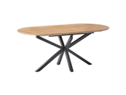 Mesa de comedor extensible Beliani Macquarie en MDF marrón 90x180x75