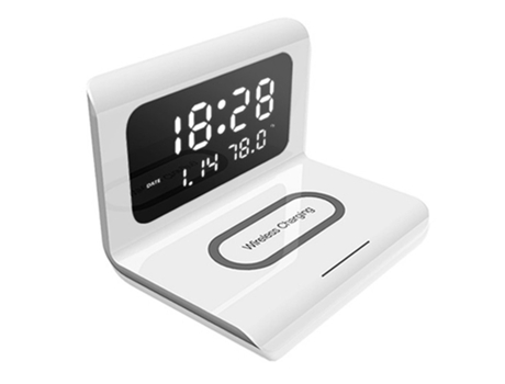 Cargador inalámbrico 3 en 1, cargador de 10 W, carga de reloj de escritorio, blanco CHRONUS