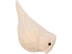 Figura Pájaro Tallada Madera Natural 9 5 6 4 Estatua Rústica Pintar Decoración Hogar Ideal Estantes Centros