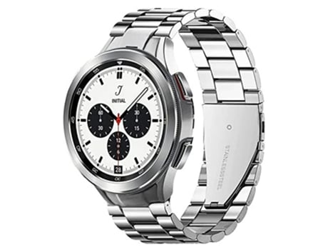 Correa de acero inoxidable con hebilla para Samsung Galaxy Watch4 Classic 42mm/46mm/Watch4 40mm/44mm - plata
