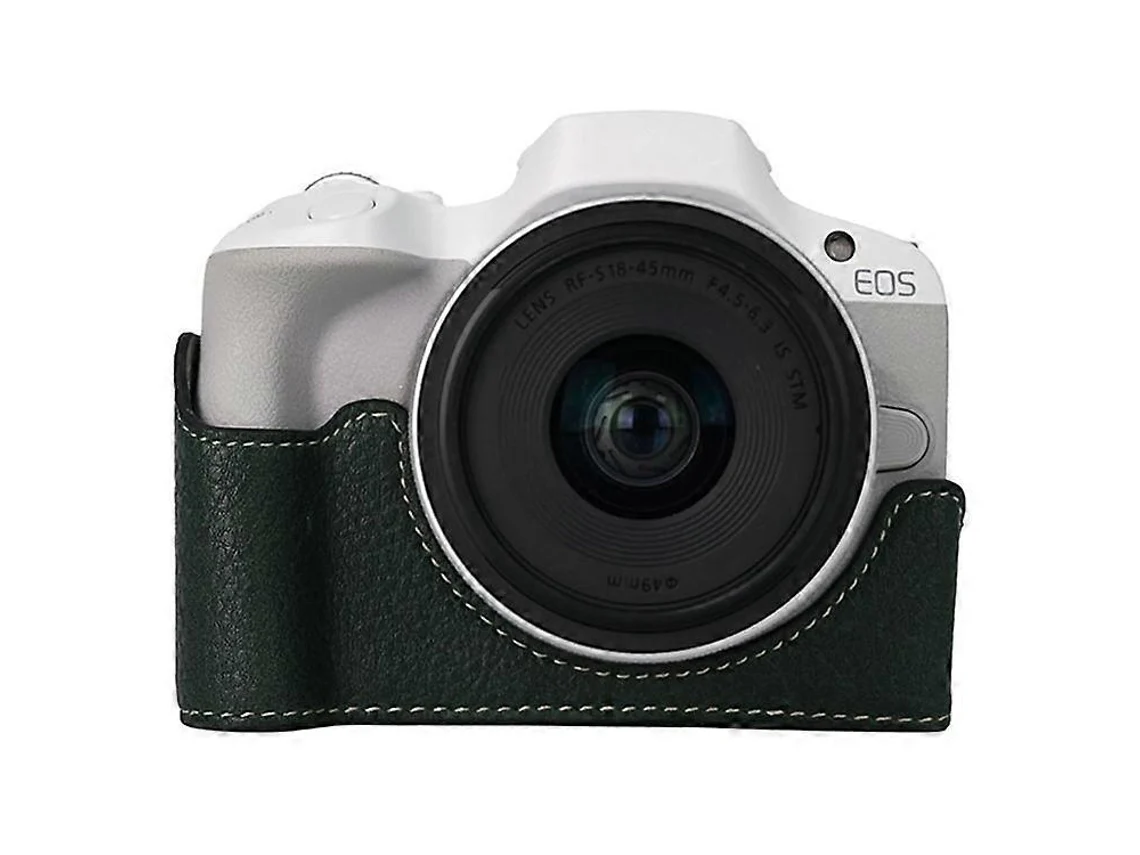 Soporte para cámara Canon EOS R100/R50 con batería extraíble y funda protectora de piel sintética con textura de lichi Facpoet