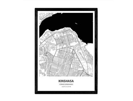 Poster NACNIC Mapa de Kinshasa Congo (A3)