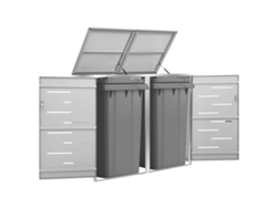 Refugio doble para cubo de basura (138 x 77,5 x 112,5 cm, acero inoxidable, DKD HOME DECOR)