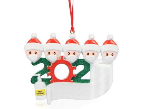 Adornos de Navidad, adornos de nombre de árbol de Navidad, 5 personas colgando muñeco de nieve DIY