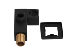 Soporte giratorio ajustable para cabezal de ducha de cobre, negro mate.