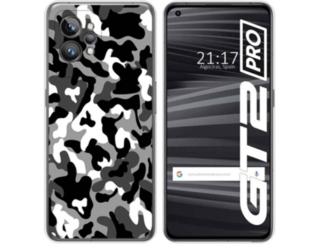 Carcasa para Realme GT 2 Pro 5G TUMUNDOSMARTPHONE Dibujos Snow Camuflaje Multicolor