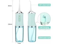 Nuevo irrigador bucal portátil Ingan 6886 con chorro de agua recargable por USB (verde)