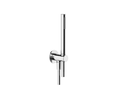 GESSI Anello, conjunto de ducha con codo de conexión a la pared 1/2, soporte, cabezal de ducha anticalcáreo, intrínsecamente seguro, manguera en co