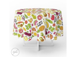Mantel Hule Redondo Frutas Fantasia Impermeable Antimanchas PVC Ø 140 cm Uso Interior y Exterior ORYX