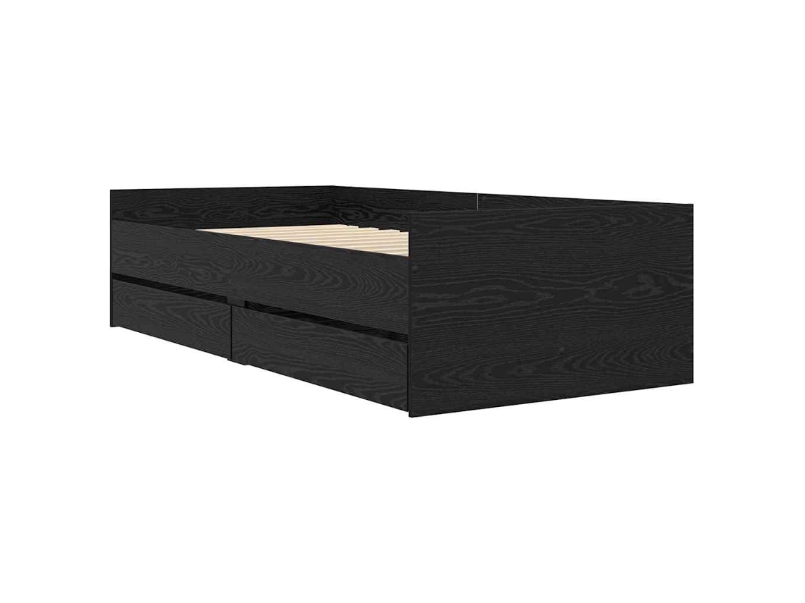 Maison Exclusive - Estructura De Cama Con Cajón Roble Negro 90 X 190 Cm