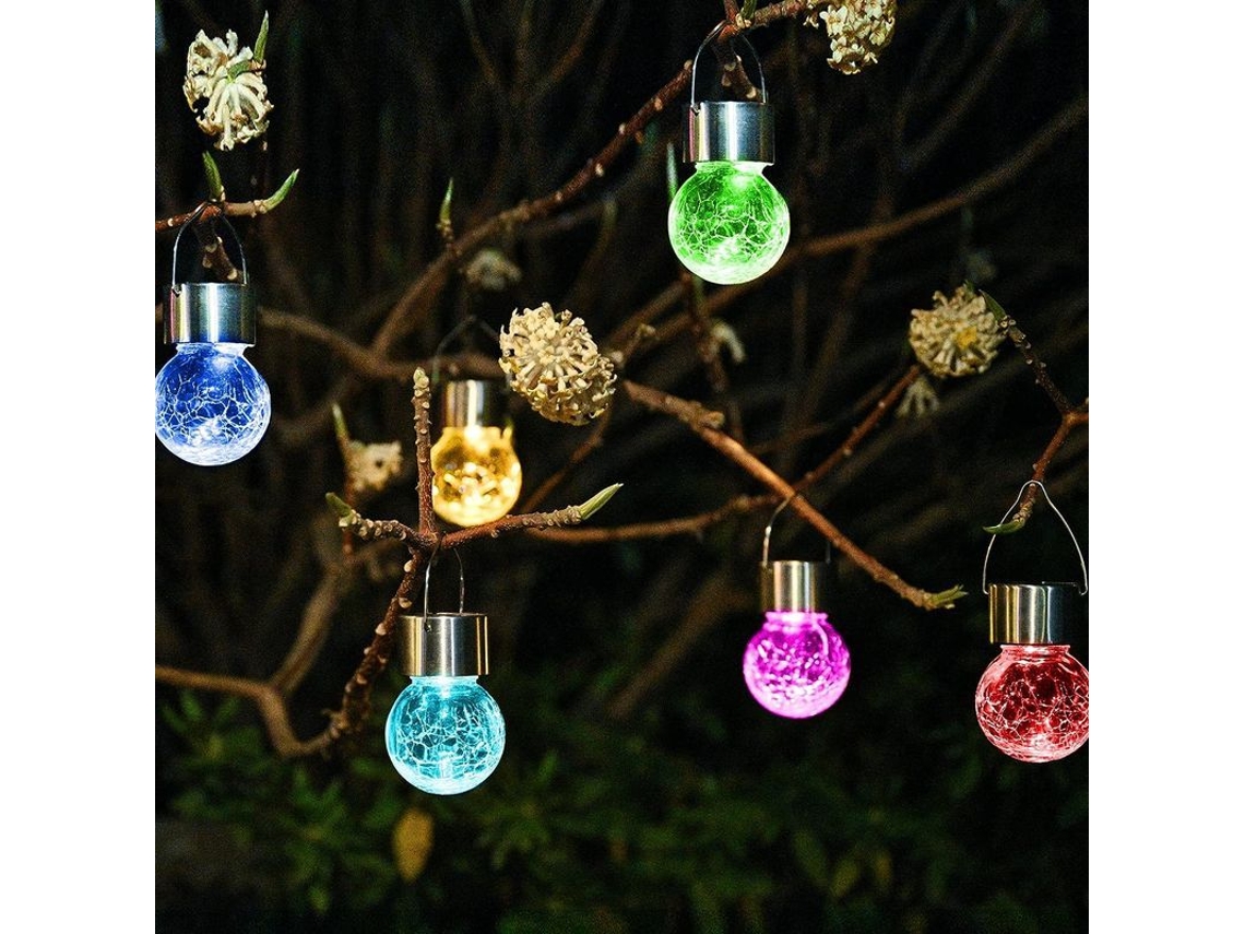 Lámparas Colgantes Solares Para Exteriores, 8 Unidades, Con Forma De Bola De Cristal Estilizada, Para Jardín, Patio O Césped.