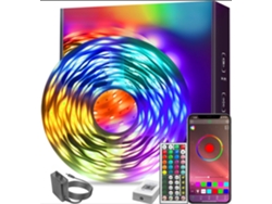 Tira de luces LED inteligente con control remoto Bluetooth de 15 m y 44 teclas, ideal para dormitorios, fiestas y más.
