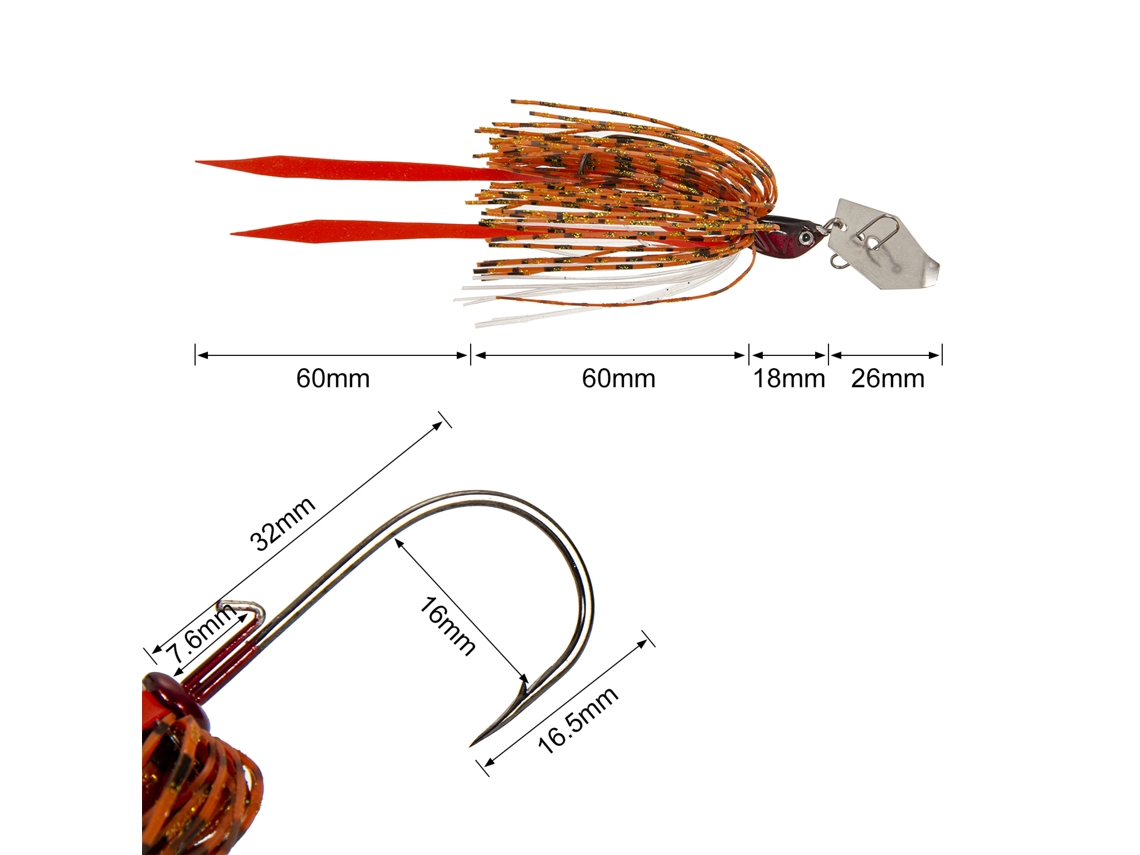 Lurea De Pesca Jig De Hoja 10g Con Cuerda De Silicona Y Anzuelo Spinner Bait Squid Lure