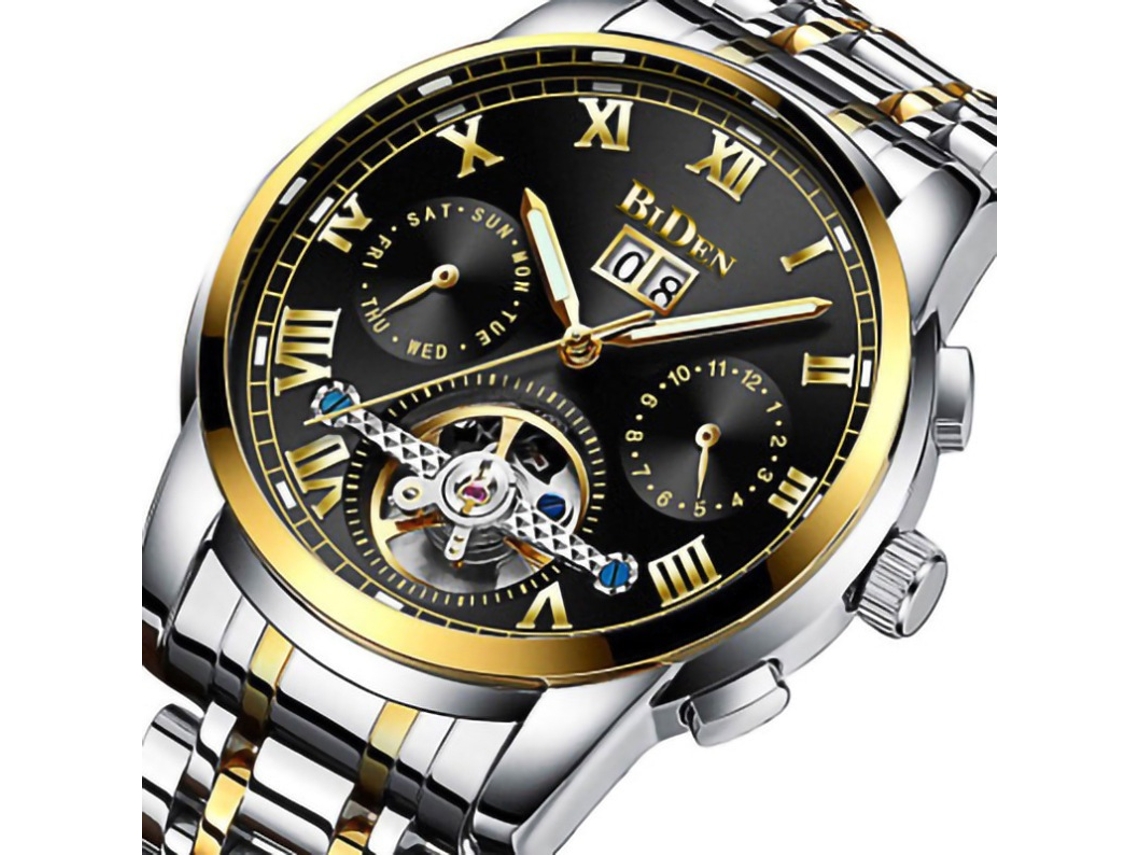 Reloj Mecánico Automático Multifuncional Para Hombre Con Fondo De Caja Esqueletizado Y Tourbillon.