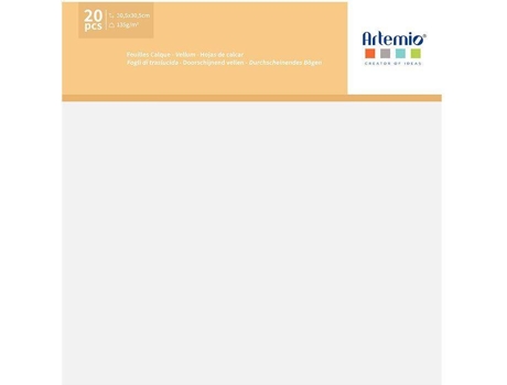 20 Hojas de Papel de Calco ARTEMIO (135 G/M2 - 30,5 X 30,5 cm)