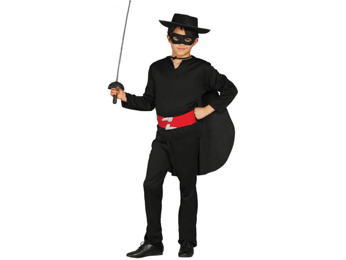 Disfraz de Niño DISFRAZZES Bandido Enmascarado Con Cinturón Rojo (Talla: 10 a 12 años)