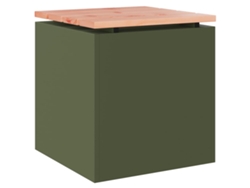 Maison Exclusive - Banco de jardín verde oliva 40 x 40 x 43 cm Acero
