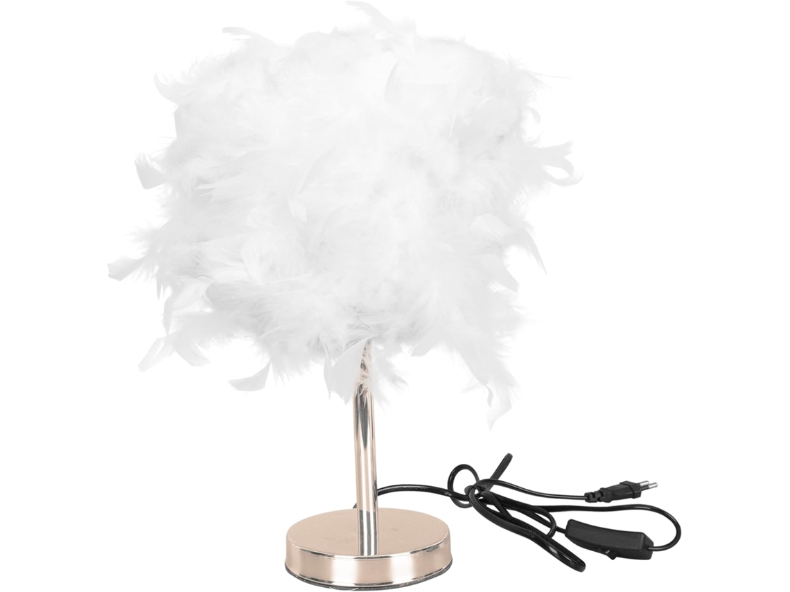 Lámpara De Mesa Con Plumas, Elegante Y Distintiva Lámpara De Escritorio Decorativa Con Plumas Para El Dormitorio.