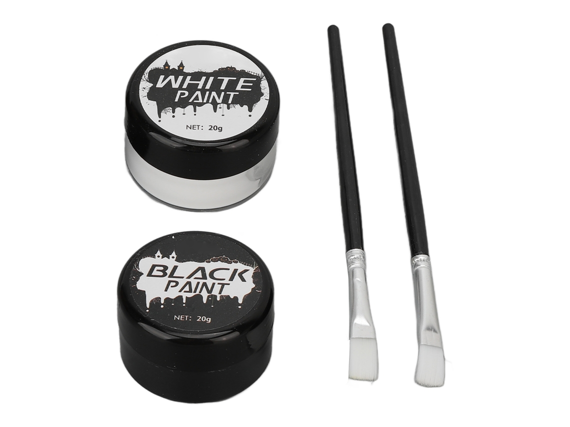Kit de pintura facial de Halloween en blanco y negro de alta pigmentación para rostro y cuerpo para fiesta temática de cosplay DIY