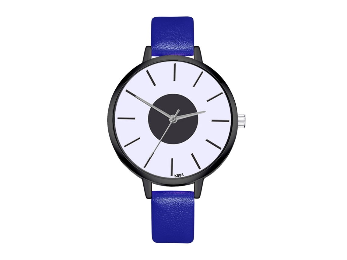 Elegante Reloj De Mujer Con Diamantes, Esfera Redonda, Estilo Casual, Color Azul.