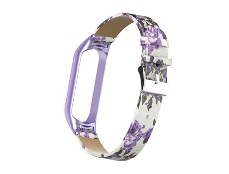 Correa de Cuero con Marco Metálico para Xiaomi Mi Band 5 CO-PHÉNIX ALCA29 Morado
