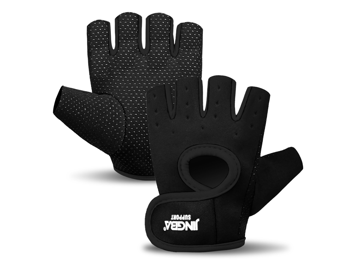 Guantes de fitness unisex con cuatro ventilaciones para mayor transpirabilidad, fabricados en nailon y elastano. Mdug (Negro M)