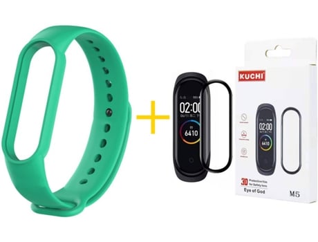 Correa + Protector Mi Band 6 KUCHI Silicona (Verde)