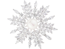 Broche Elegante De Hoja De Plata En Cobre De Ciieeo, Broche Para El Pecho De Mujer, Accesorio De Joyería