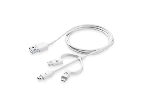 Cable Teléfono Móvil Micro Usb-C CELLULARLINE Blanco