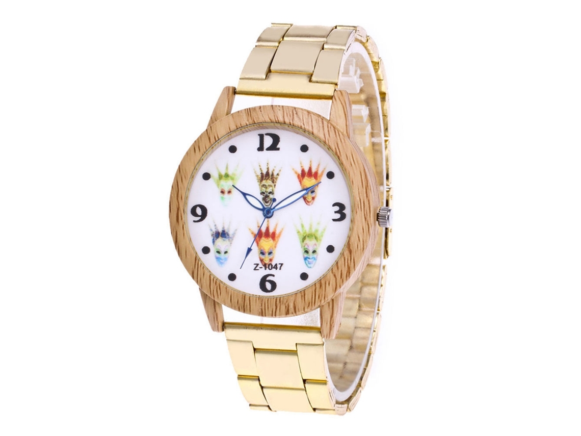 Reloj De Cuarzo Para Hombre Con Dial Redondo Y Correa De Aleación Carácter Payaso