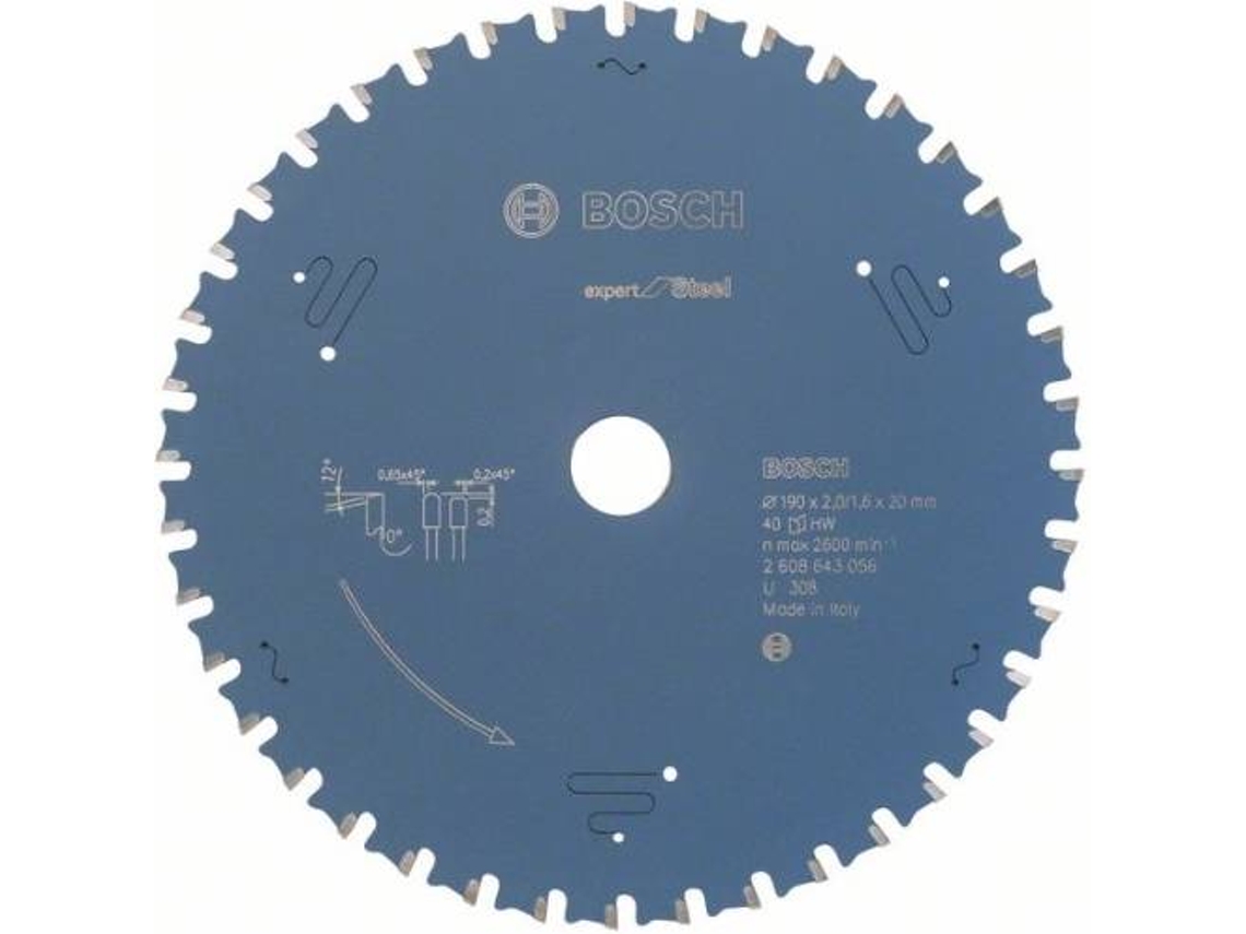 Disco de Sierra Circular BOSCH Expert para Acero 190x20x2.0 mm - 40