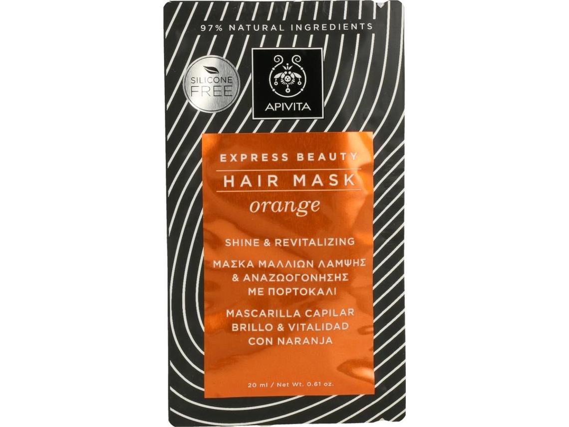 Mascarilla para el Pelo APIVITA Luminosidad Y Vitalidad Con Naranja Y Miel (20 ml)