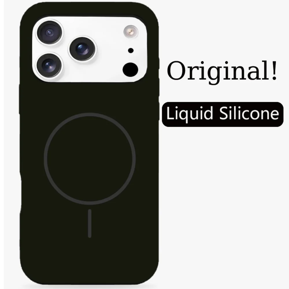 (negro, Iphone 13 Pro) Funda Protectora De Silicona Líquida De Alta Calidad, Suave Al Tacto, Compatible Con Carga Inalámbrica Magnética.