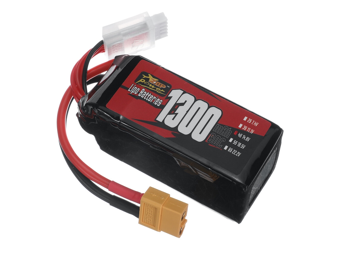 Bateria Zop Power 4s 14,8 V 1300 Mah 60c 19,24 Wh Ficha Lipo Xt60 Para Drone Rc