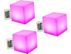 3 Piezas De Luz Led Cúbica Impermeable Para Exteriores, Jardín O Luz Nocturna.